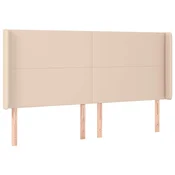 Vidaxl Vzglavje z ušesi kapučino 203x16x118/128 cm umetno usnje
