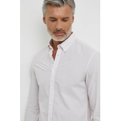 Pamucna košulja Pepe Jeans za muškarce, boja: bijela, regular, s button-down ovratnikom