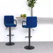 Vidaxl vidaXL Barski stoli, komplet 2 kosov, modri, oblazinjeni s tkanino