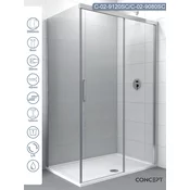 CONCEPT Tuš kabina Absolut, Providno staklo 6mm, Srebrni ram, 120x80x200cm
