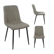 It Siv žameten stol z elegantnimi črnimi nogami za jedilnico Furnitex