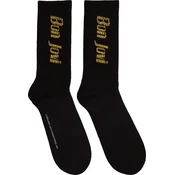 Bon Jovi Nogavice Yellow Logo Black 40-45