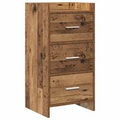 Vidaxl Strani šal Star les 40 x 36 x 80 cm Inženirski les
