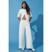 Trendyol White More Sustainable Elastic Waist High Waist Extra Wide Leg Jeans