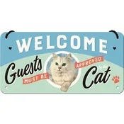 NOSTALGIC ART Viseci znak Welcome Guests Cat
