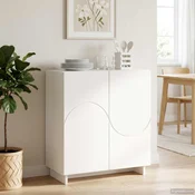 vidaXL Komoda Bela 67 x 34.5 x 75 cm Konstruiran les