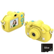 SARAHE DC501 2,0-palčni digitalni fotoaparat HD s 4-kratnim zoomom Mini otroški fotografski fotoaparat, Barva: rumena + 32G, (22056608)