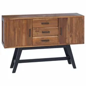 Vidaxl TV stojalo s predalom Naravna 110 x 30 x 75 cm Trden tikov les