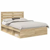 Vidaxl Konstrukcija postelje Sonoma 140 x 190 cm Masivno borovo les