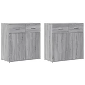 Vidaxl Komoda 2 kosa siva sonoma 79x38x80 cm inženirski les