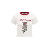 Ed Hardy Majica Totenkopf Rose zelena/rdeča/bela