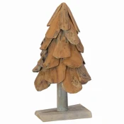 Božicno drvce s stalakom Smeda 61 cm Masivna tikovina