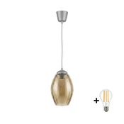 Brilagi - LED luster na sajli GLASS 1xE27/60W/230V O 17 cm srebrna/dimljeno bež