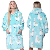 shumee ODEJICA Z MAJICO Velika topla debela ODEJICA Z MAJICO 2v1 XXL LLAMY Furry [KB-W8]