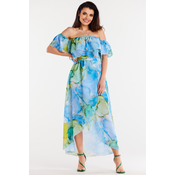 Awama Womans Skirt A512 Blue/Pattern
