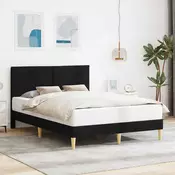Krevetna konstrukcija s uzglavljem Crna 120 x 200 cm Tkanina