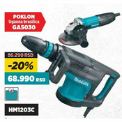 Elektro-pneumatski cekic za štemovanje Makita HM1203C, SDS-max + poklon ugaona brusilica GA5030 u koferu