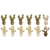 Rayher. Leseni okraski, Kaktusi, 2.8x 4.3-4.5cm, samolepilni, set 12