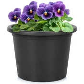 Northix Plastični vrtni lonec črn okrogel 23 cm