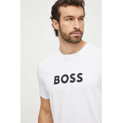 Pamucna majica BOSS za muškarce, boja: bijela, s tiskom