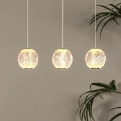 Lucide LED viseče svetilo Cintra, kotno, prozorno/zlato, akril - Dnevna soba/jedilnica - prozorna, zlata - Plastika