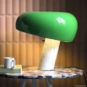 Namizna svetilka FLOS Snoopy z zatemnitvijo, zelena - Dnevna soba/jedilnica - Dizajn - zelena, siva - Kamen