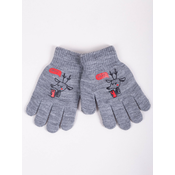 Yoclub Kidss Boys Five-Finger Gloves RED-0012C-AA5A-010