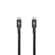 Nedis Kabel USB-C 3.2 Gen 2, 3 m, 100 W, 4K, 10 Gbps, črne barve