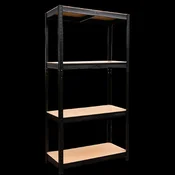 CHOMIK POLICA 4-NIVOJSKA 150 x 70 x 30 CM ČRNA NOSILNOST POLICE: 150 KG *0582
