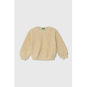 Otroški pulover iz flisa United Colors of Benetton bež barva