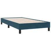 Vidaxl posteljni okvir brez vzmetnice temno modra 100x210 cm žamet