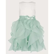 Monsoon Haljina za devojcice Lace Cancan Ruffle, Zelena