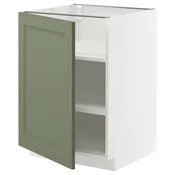 METOD Podni element s policama, bela/Axstad sivozelena, 60x60 cm