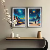 Wallity Dekorativne uramljene slike, 38x53cm, 2 komada, Šarene