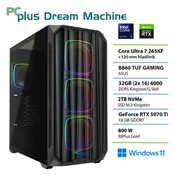 PCPLUS Dream Machine Ultra 7 265KF 32GB 2TB SSD RTX 5070Ti 16GB Windows 11 Home gaming namizni računalnik