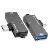 USB-C v USB-A OTG adapter Techsuit DataBlitz A21 PD100W, 5Gbps - gray