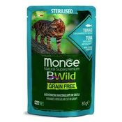 Monge BWild sos za macke Sterilised - tuna, racici i povrce 28x85g