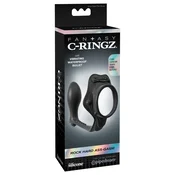 shumee Fantasy C-Ringz - penis obroč z analnim čepom črne barve