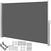 Springos Bočná markíza 350 X 180 CM čierno sivá AW0004
