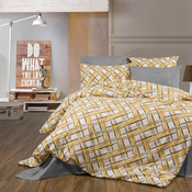 Mille Notti Trattini Pamucna posteljina za bracni ležaj, 200x200 cm, Žuto-bela