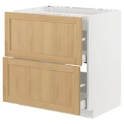 METOD/MAXIMERA Podstav omr za kuh pl/2 ličn/2 prd, bela/Forsbacka hrast, 80x60 cm