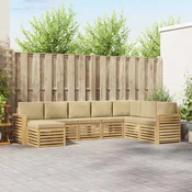 Set vanjskih sofa 8 pcs Bijela i bež 310 x 191,5 x 73 cm