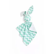 Bobono Plišasta igrača DOUDOU Zajček, dvostranska bombažna in minky - Chevron mint - bela