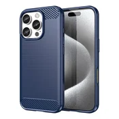 slomart Silikonska torbica Carbon Case za iPhone 16 Pro Max - modra