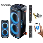 MANTA Prenosni karaoke zvočnik MANTA SPK1002B400 NOVA, 400W RMS, BT 5.3, TWS, XBASS, Equalizer, RGB LED, +mikrofon, +daljinec, (5000433063)
