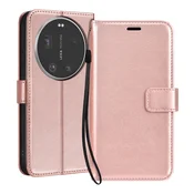 OEM Mayaxess, Denarnica etui Xiaomi 17 Ultra z zapestnim trakom in stojalom, Šampanjec roza, (5000273866)