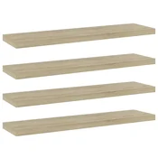 Vidaxl Dodatne police za omaro 4 kosi sonoma hrast 40x10x1,5 cm