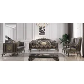 Casa Padrino luxury baroque living room set purple/gray/gold - 2 Baroque Sofas & 2 Baroque Armchairs & 1 Baroque Coffee Table - Luxury furniture in baroque style - Baroque furniture