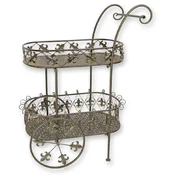 Casa Padrino Art Nouveau tea trolley brown 81 x 51 x H. 102 cm - Elegant metal garden trolley - Baroque & Art Nouveau garden accessories - Art Nouveau garden furniture
