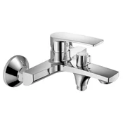 KORANA stenska kopalniška armatura, razmik 150 mm, krom - Chrome - SAMONA - 48 - Medeninasti - Vzvod - Krožni - Vrtljivo - 179 - 116 - 200 - 14